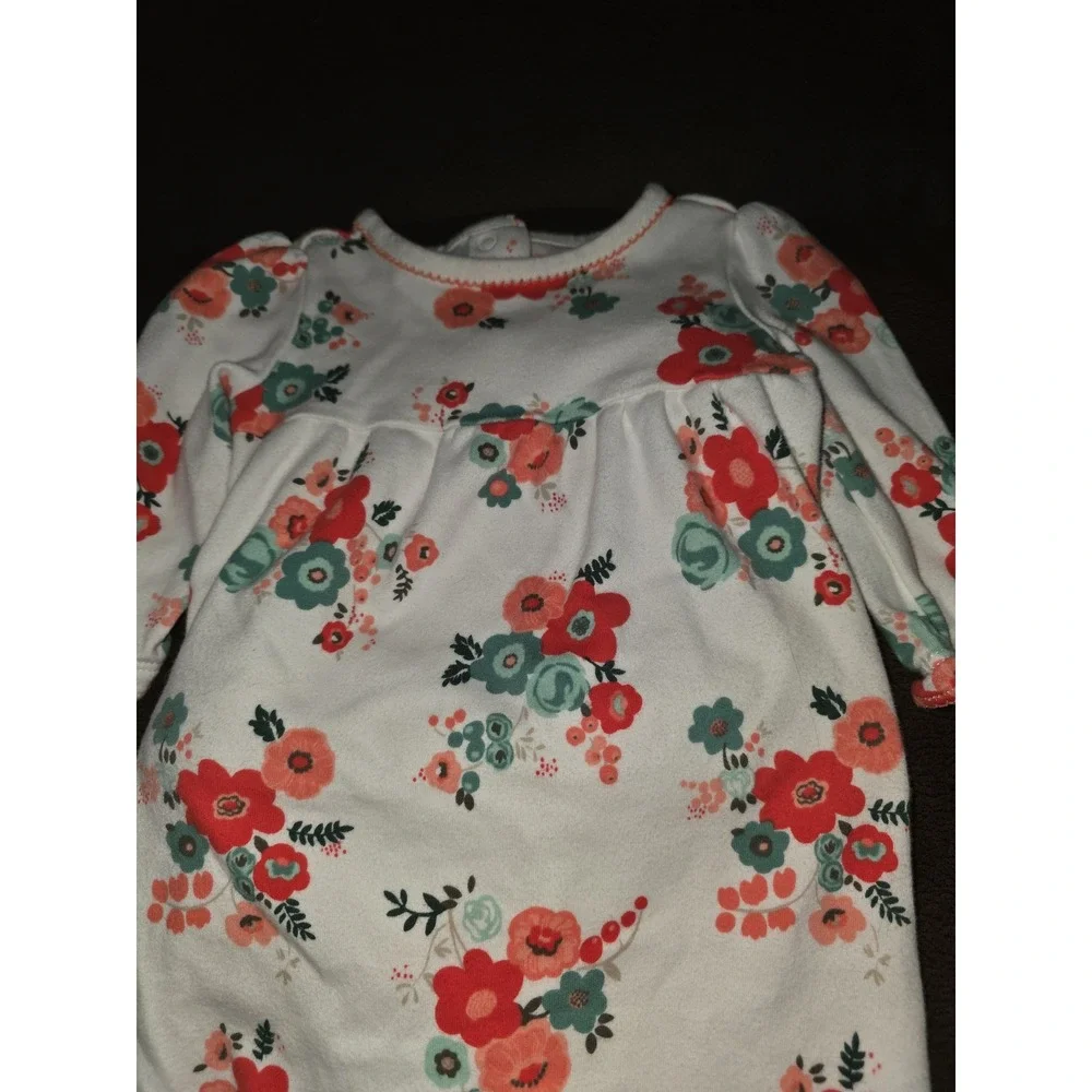 Gymboree layette line forest sprouts floral one piece‎ sleeper size 3 6 months